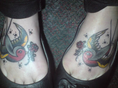 A foot tattoo of Pac-Man and ghosts (Photo) Ink my feet