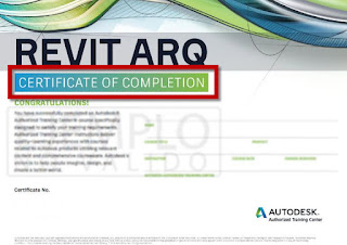 Ejemplo de Certificado entregado por un Centro de Entrenamiento de Autodesk