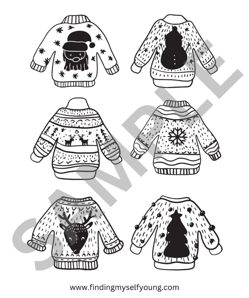 free printable Christmas sweater template.