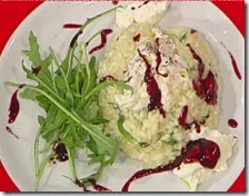 Risotto alla burrata con rucola e riduzione di vino rosso