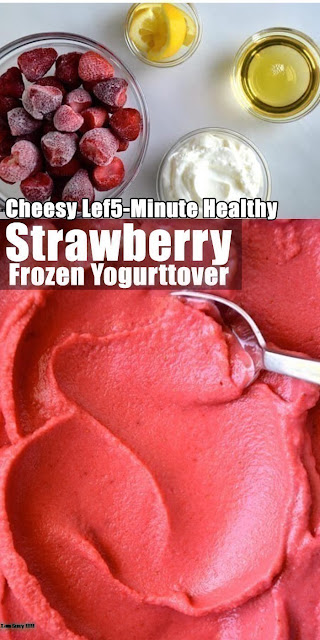 Very Easy 5-Minute Healthy Strawberry Frozen Yogurt