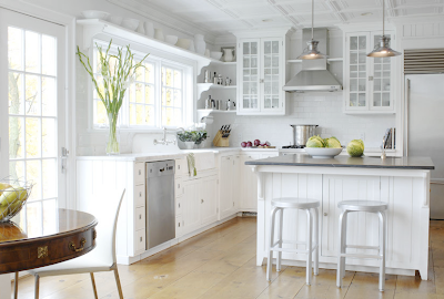 Subway Tile Kitchen. The basic Baldwin chain pendant