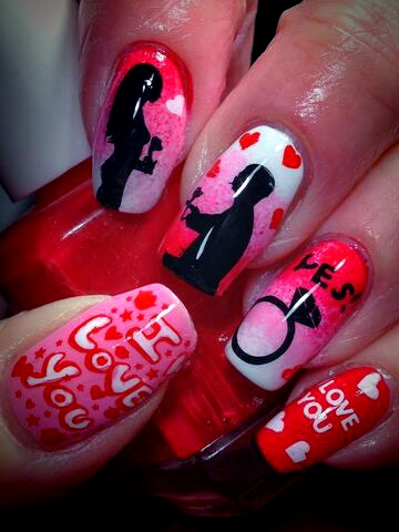 Valentine Day Nail Art