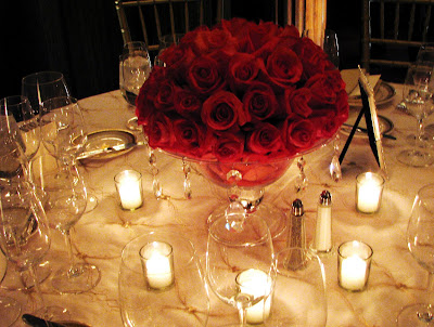  stylish rose centerpieces in three different colors and two different 