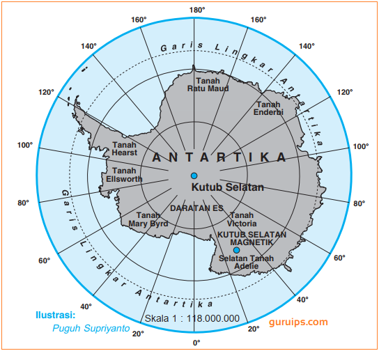 Gambar peta benua antartika - bagian benua antartika