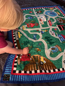 Quilted road map play mat