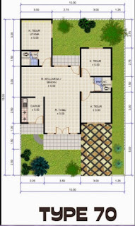 Simple House Type 70 Plan and Design