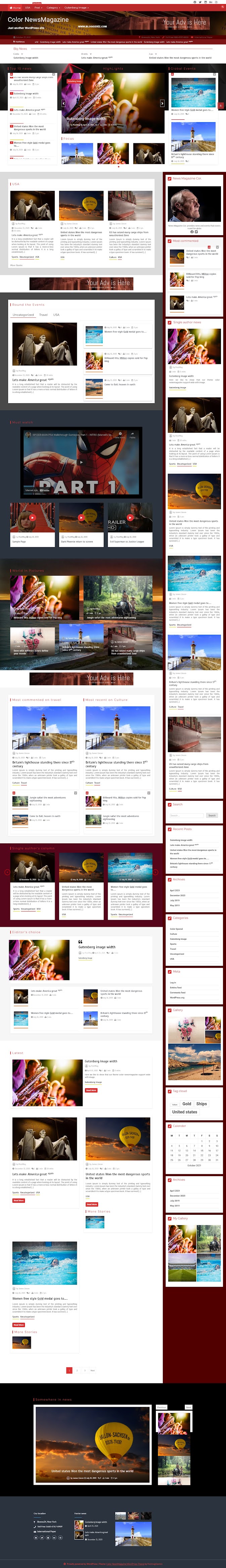 Color NewsMagazine free newspaper and magazine WordPress theme