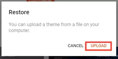 Upload theme in blogger blog