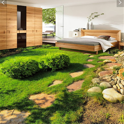 custom 3d natural looking flooring artwork in tiles with murals with beautiful plants and stones