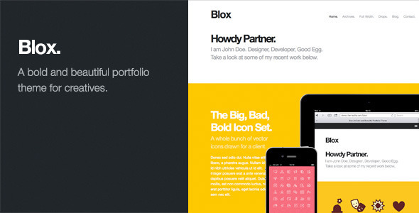 Blox: Bold WordPress Portfolio Theme - ThemeForest Item for Sale