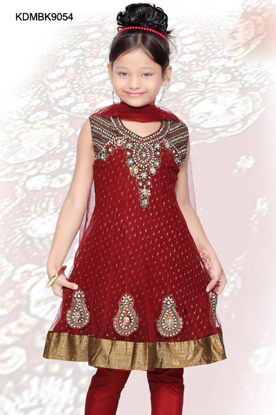 Dress Model  Kids on Mesmerizing Maroon Anarkali Suit
