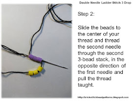 Click the image to view the double needle ladder stitch beading tutorial image larger.