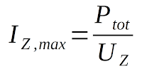 Zener voltage current dissipation power series resistor calculation formula