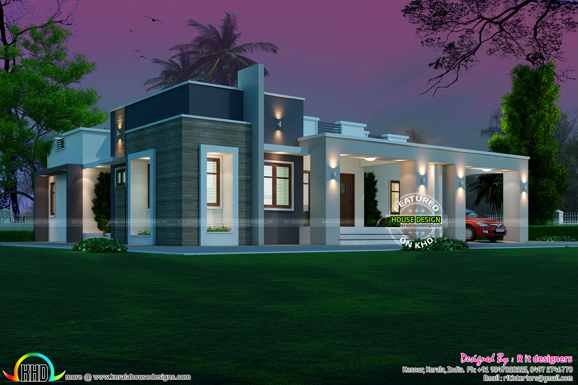 3 bedroom modern  single  floor  40 laks cost Kerala home  