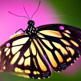 Beautiful Yellow Colour Butterfly flying on a bokeh background.