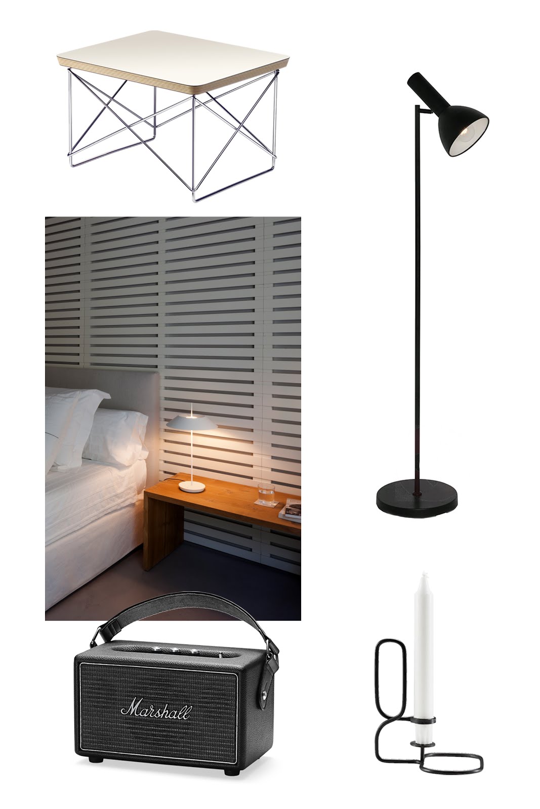 Vitra, eames ltr table, Gino lamp, lampen 24, marshall killburn, speaker, steel, hay lup candle, vibia mayfair lamp