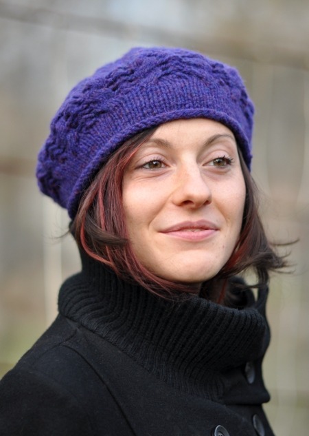 Anca's Beret is perfect for using up odd balls of fingering sock yarn