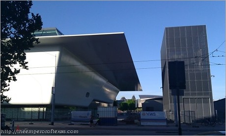 New architecture in Amsterdam... Stedelijk Museum coffee bar/restaurant (left)