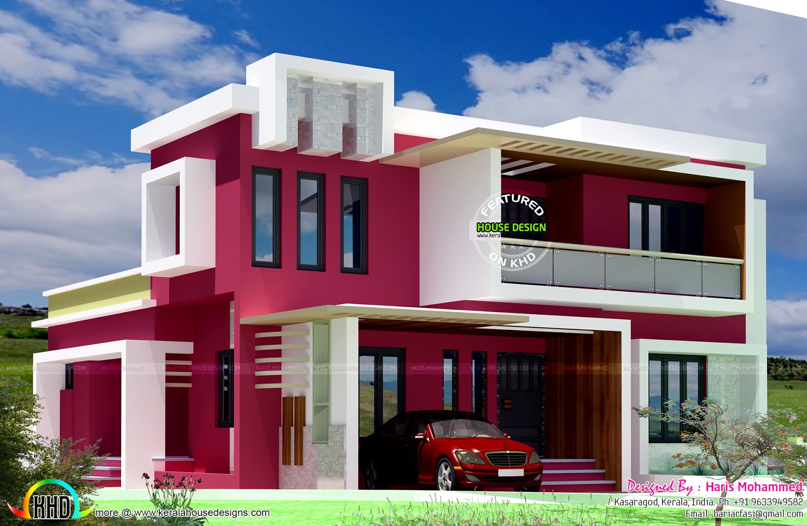  Box  type  contemporary home  Kerala home  design  and floor  
