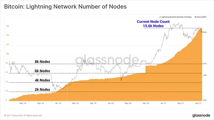 Количество узлов Lightning