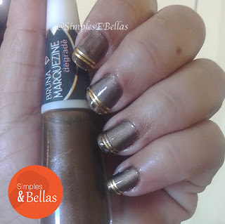 Unhas Decoradas - Gold com Fita Metalizada