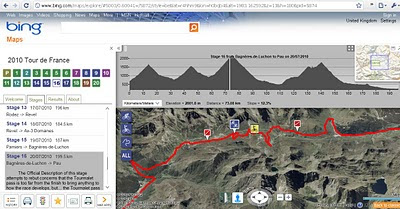 Tour de France Bing Maps App