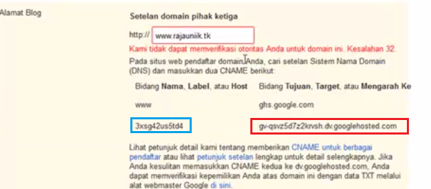 Cara Terbaru Custom Domain Blogger dan Setting DNS Dot TK