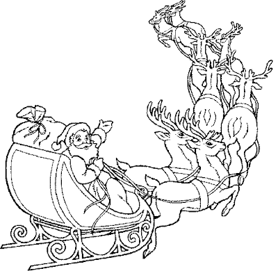 Reindeer Coloring Pages on Reindeer Sleigh Coloring Pages    Photos Pictures