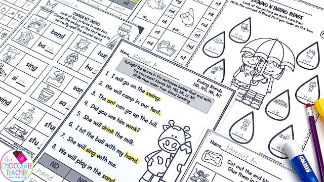 Use these engaging worksheets for homework, independent work, center time, early finisher activities, assessments, and more as you teach final consonant blends.