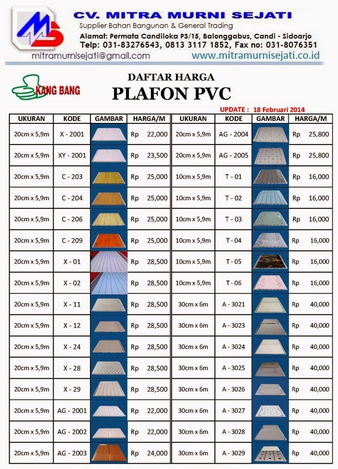 DINDING PLAFON WPC PVC SURABAYA KANG BANG PLAFON PVC 