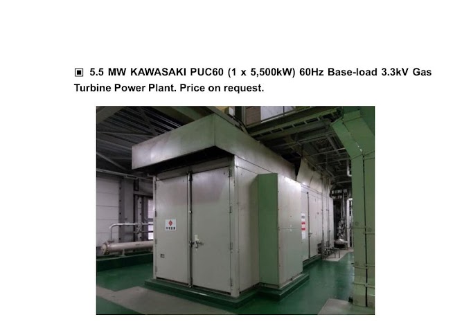 KAWASAKI PUC60 GAS TURBINE POWER PLANT