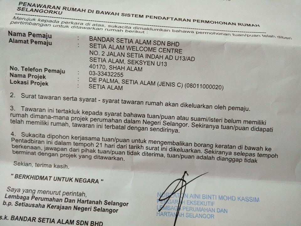 Contoh Surat Penolakan Tawaran Rumah