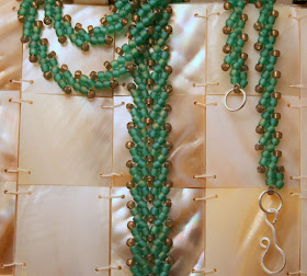 St. Petersburg bead stitch necklace (teal, japanese seed beads) :: All Pretty Things