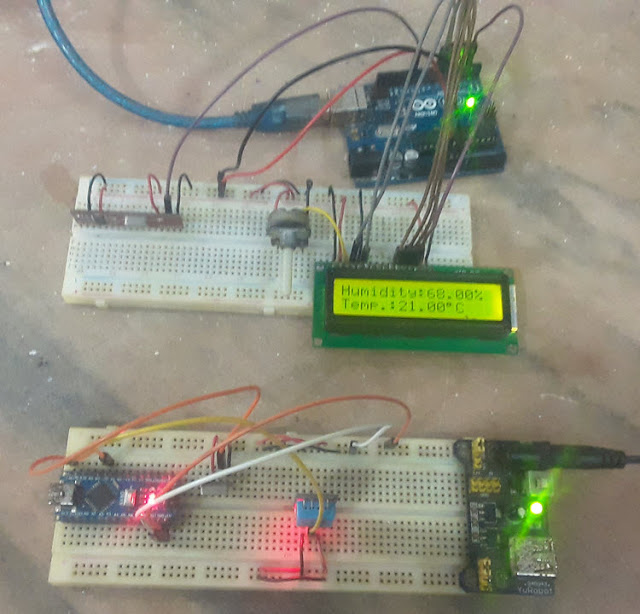 434MHz communication system on breadboad