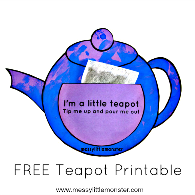 You're Tea-riffic easy teapot craft for kids with free printable teapot template. An easy teapot paper craft for Mothers day or as a teachers appreciation card for babies, toddlers and preschoolers to make. A fun activity to accompany the nursery rhyme 'I'm a little teapot'.