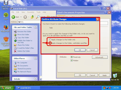 Learn how to hide files and folders in windowsXP step12