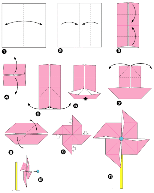 descarga gratis origami molinillo