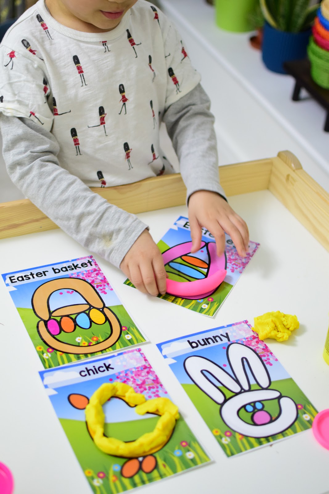 Easter Theme Unit: Easter Playdough Picture Mats