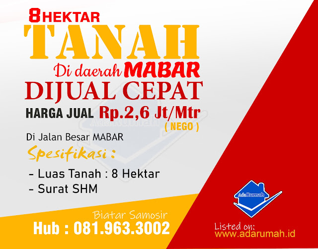 Dijual cepat Tanah dijual di medan di daerah MABAR