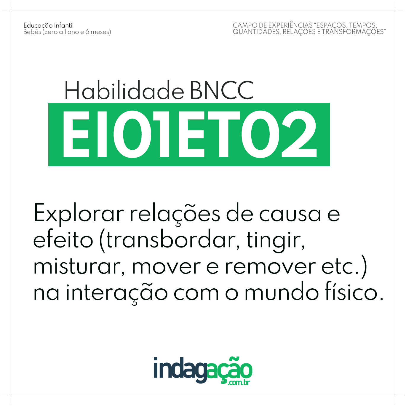 Habilidade EI01ET02 BNCC