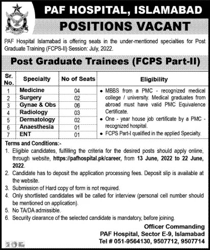 Pakistan Airforce Jobs In 2022 Apply Now