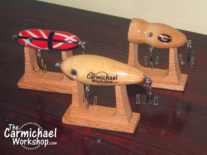 Hand Crafted Triple Fishing Lure Display Stand by Custom Display