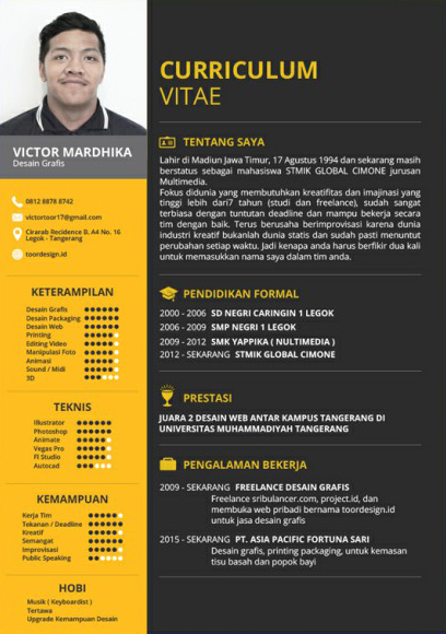 Jasa Desain Curriculum Vitae CV Pembutan Resume 