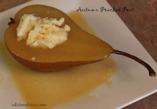 poached pears with blue cheese