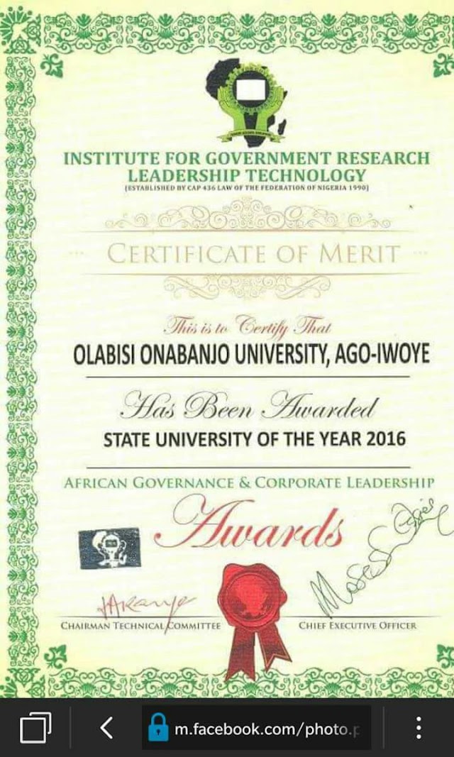 OOU Is Officially The Best State University In Nigeria [REPORT]