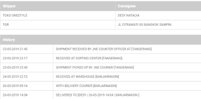 arti received at origin gateway jne