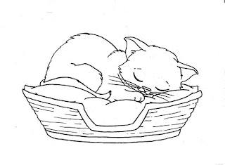 Sleep Cat Coloring Pages Download For Kids