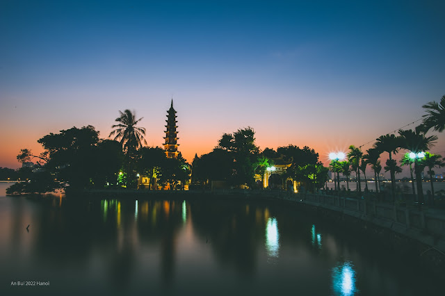 Sunset at west lake Hanoi