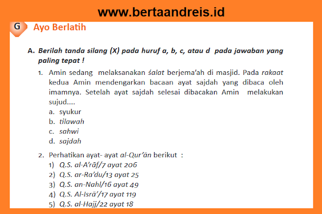 Kunci Jawaban PAI Kelas 8 Halaman 92 - 94 Ayo Berlatih